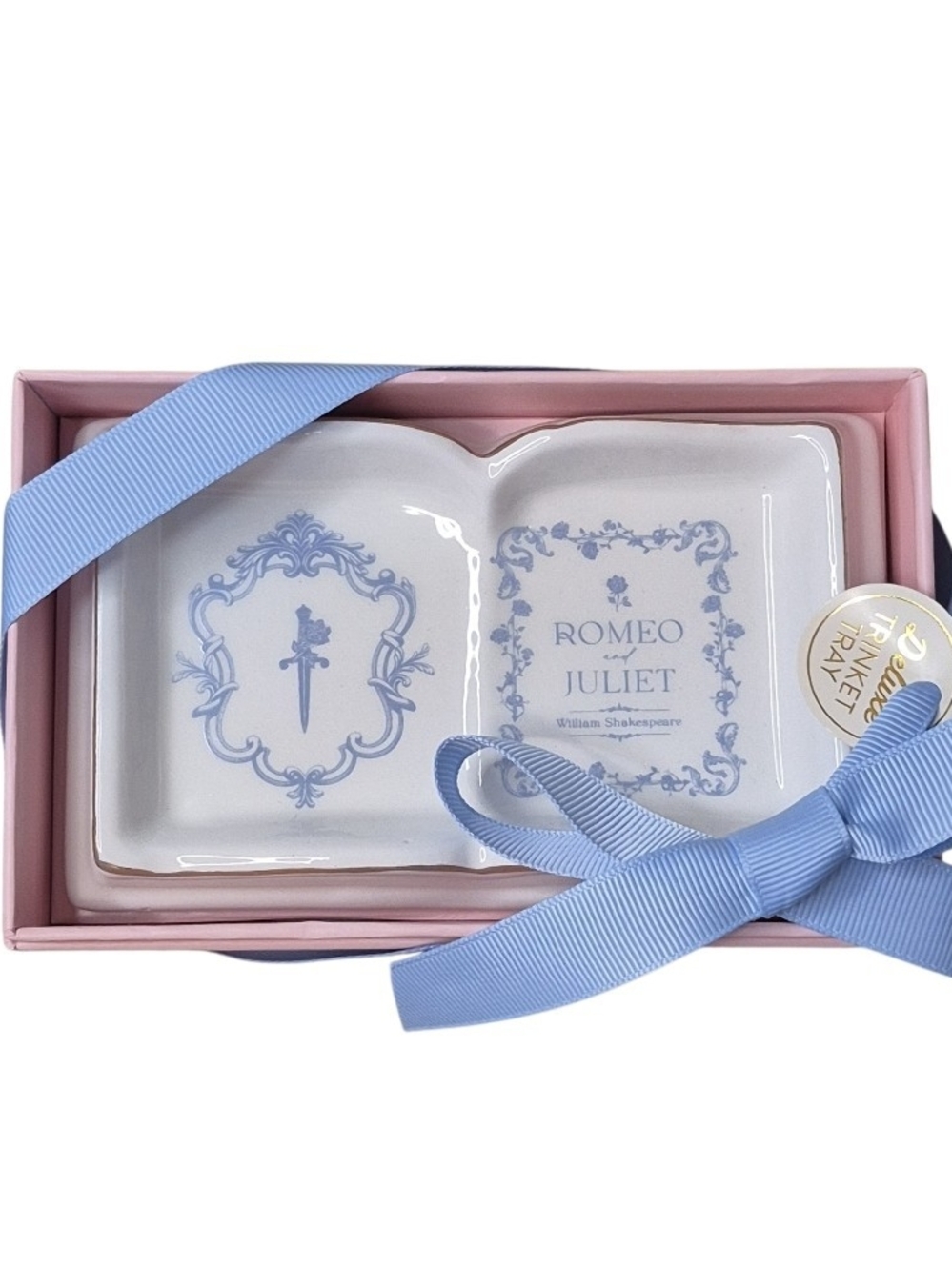 Eccolo Romeo and Juliet Book Ceramic Trinket Tray NWT